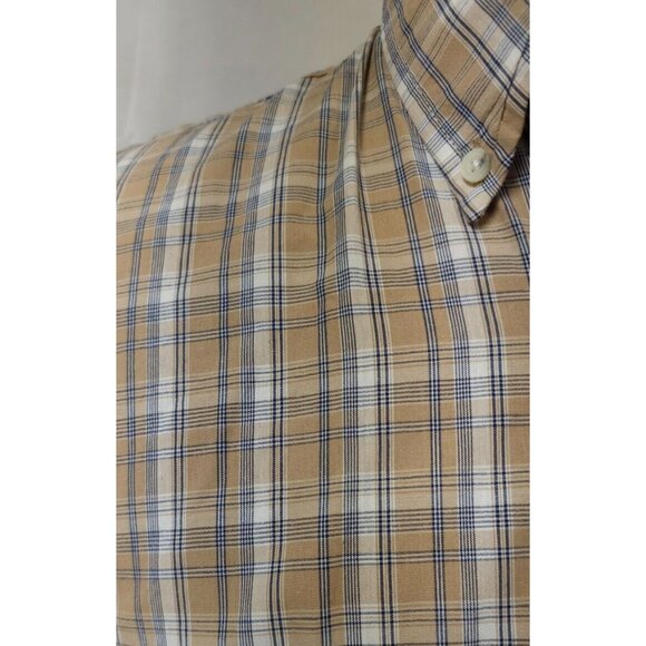 Wrangler Cool River Mens Large Tan Plaid  Short Sleeve Button Down Western Shirt - Picture 2 of 11